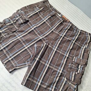 LEE Dungarees 90' Y2K Cargo Shorts Mens 42 Plaid Pockets Loose  Baggy